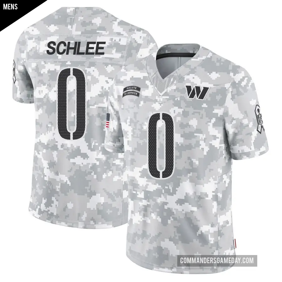 Men's Washington Commanders ＃0 Collin Schlee Arctic Camo Limited 2024 Salute to Service Jersey