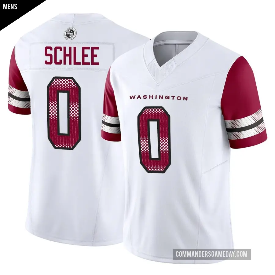 Men's Washington Commanders ＃0 Collin Schlee White Limited Vapor F.U.S.E. Jersey