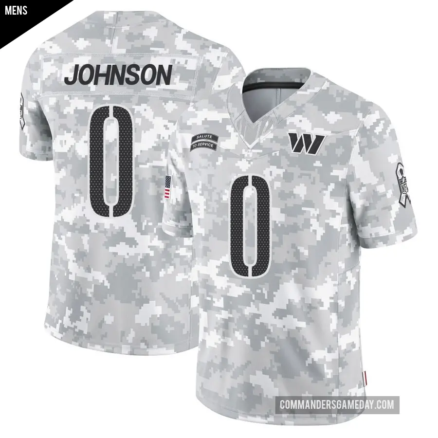 Men's Washington Commanders ＃0 Josh Johnson Arctic Camo Limited 2024 Salute to Service Jersey