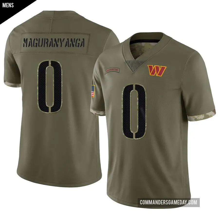 Men&#039;s Washington Commanders &#65283;0 T.J. Maguranyanga Olive Limited 2022 Salute To Service Jersey