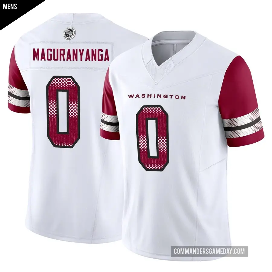 Men's Washington Commanders ＃0 T.J. Maguranyanga White Limited Vapor F.U.S.E. Jersey