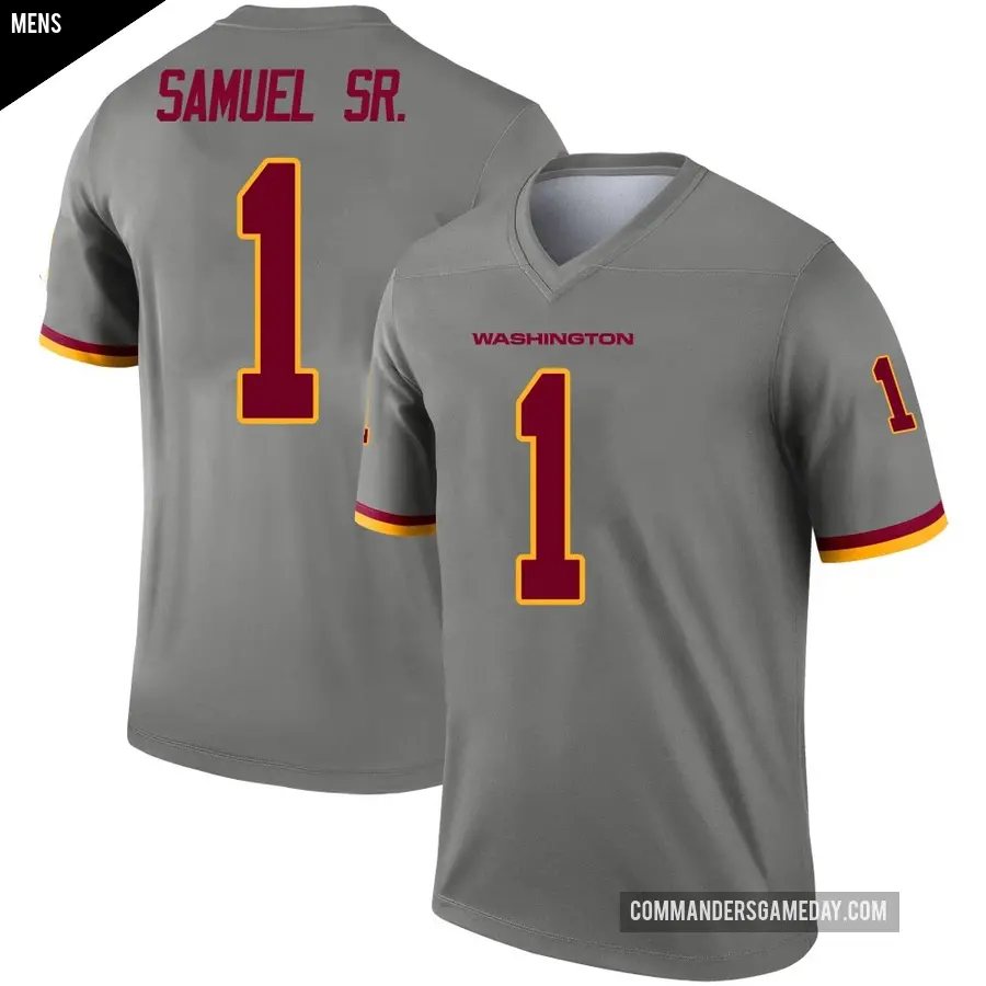 Men's Washington Commanders ＃1 Deebo Samuel Sr. Gray Legend Inverted Jersey