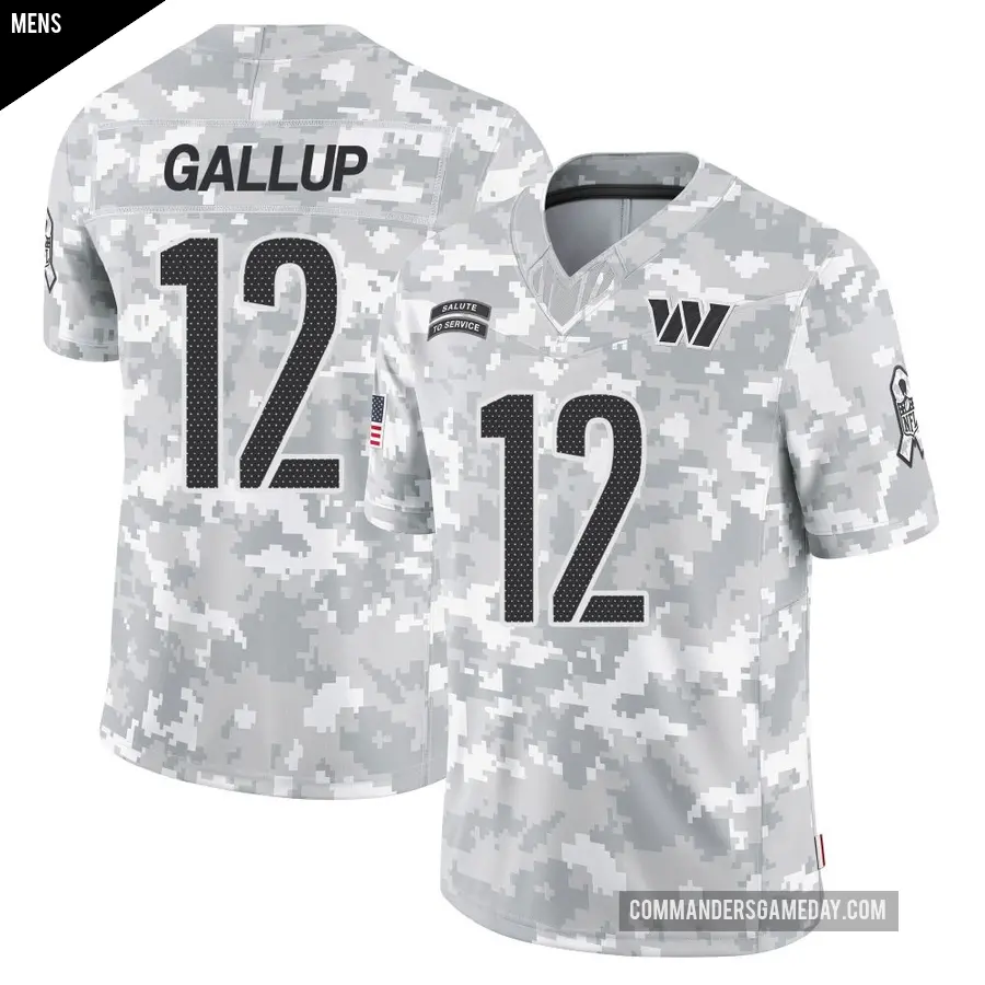 Men's Washington Commanders ＃12 Michael Gallup Arctic Camo Limited 2024 Salute to Service Jersey
