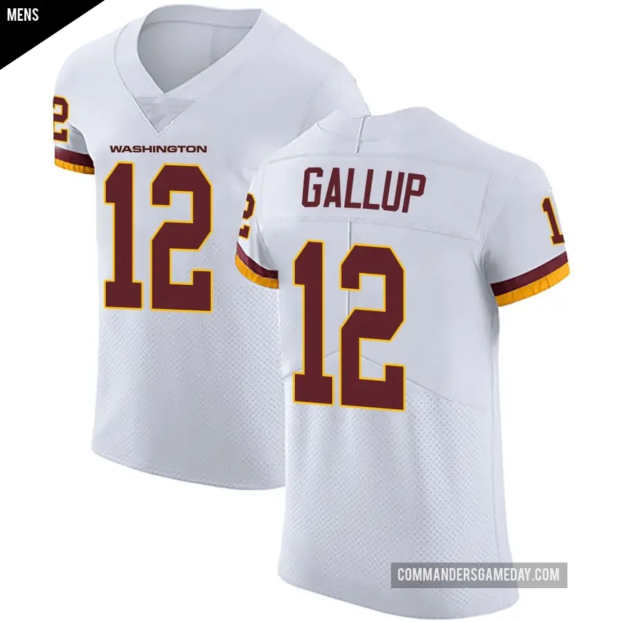 Men's Washington Commanders ＃12 Michael Gallup White Elite Vapor Untouchable Jersey