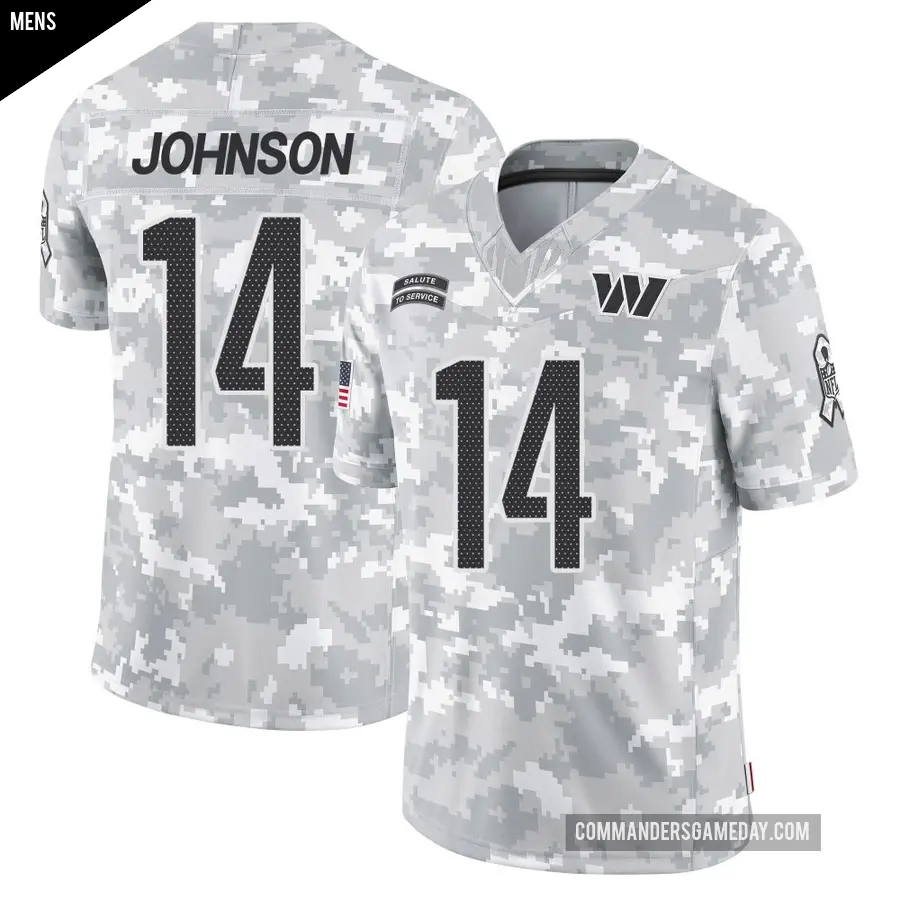 Men's Washington Commanders ＃14 Josh Johnson Arctic Camo Limited 2024 Salute to Service Jersey