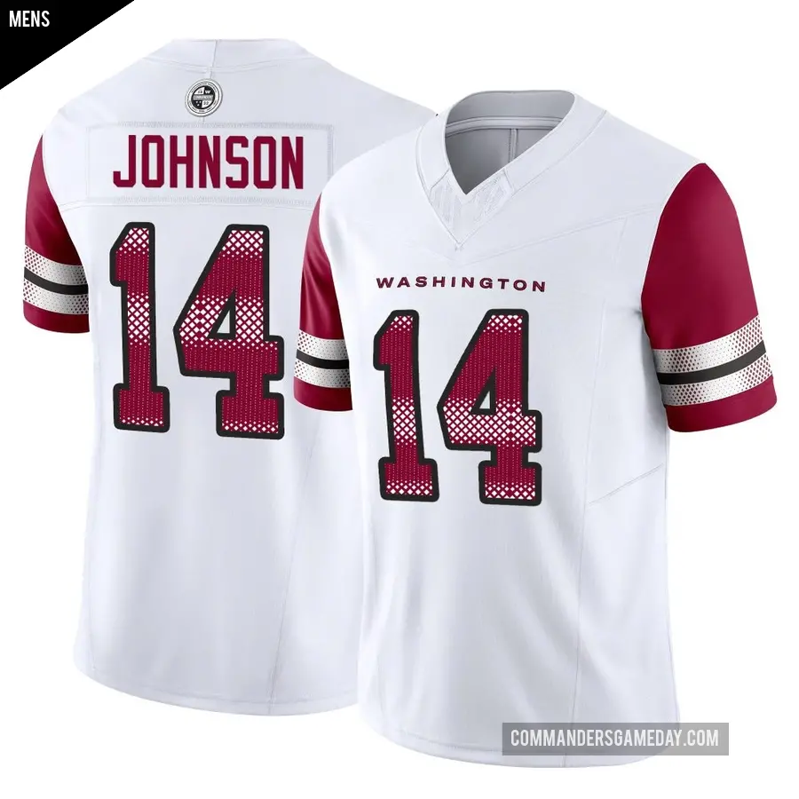 Men's Washington Commanders ＃14 Josh Johnson White Limited Vapor F.U.S.E. Jersey