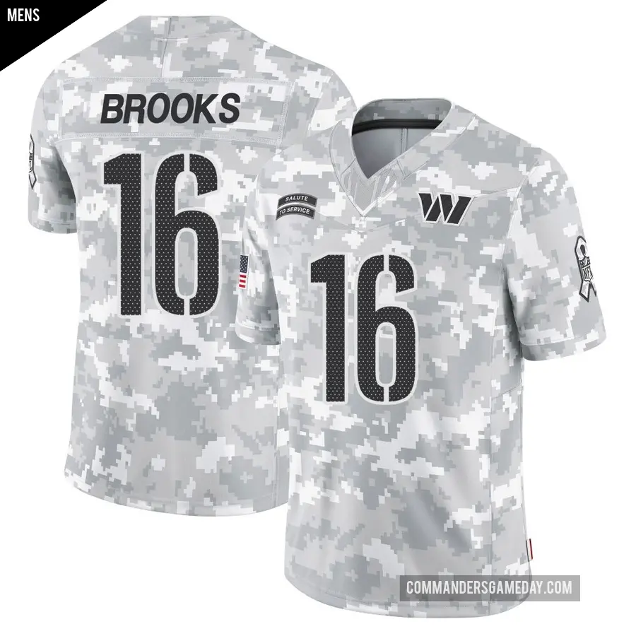 Men's Washington Commanders ＃16 Ja'Corey Brooks Arctic Camo Limited 2024 Salute to Service Jersey