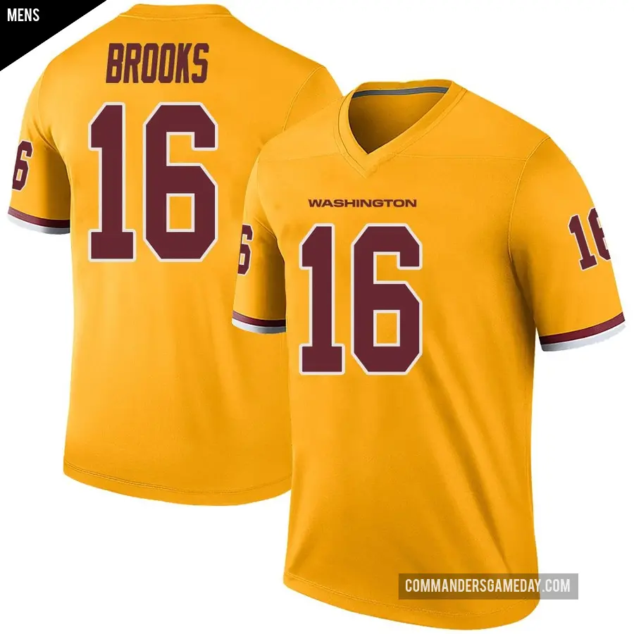 Men's Washington Commanders ＃16 Ja'Corey Brooks Gold Legend Color Rush Jersey