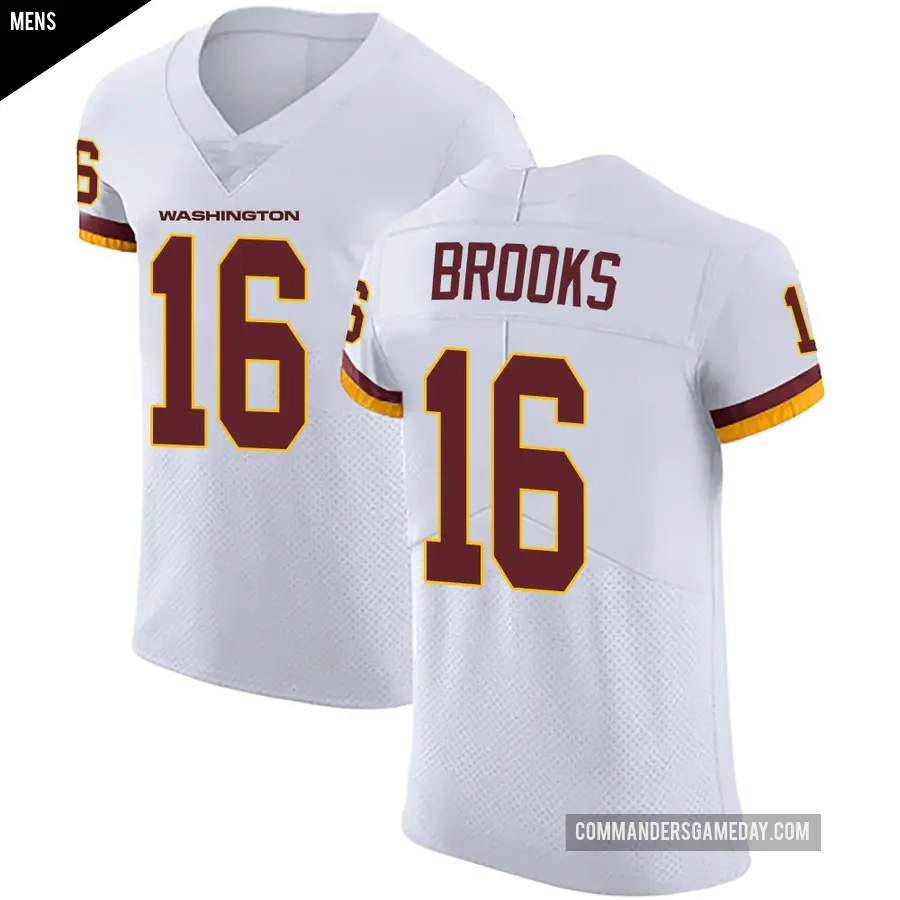 Men's Washington Commanders ＃16 Ja'Corey Brooks White Elite Vapor Untouchable Jersey