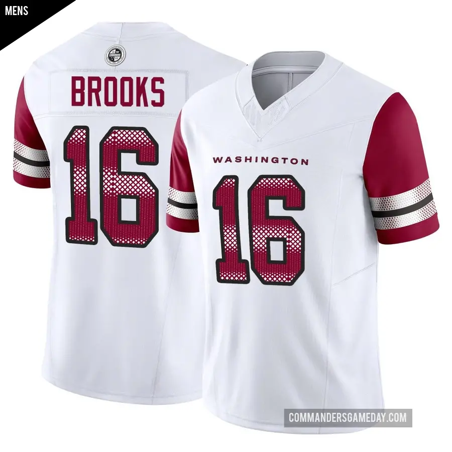 Men's Washington Commanders ＃16 Ja'Corey Brooks White Limited Vapor F.U.S.E. Jersey