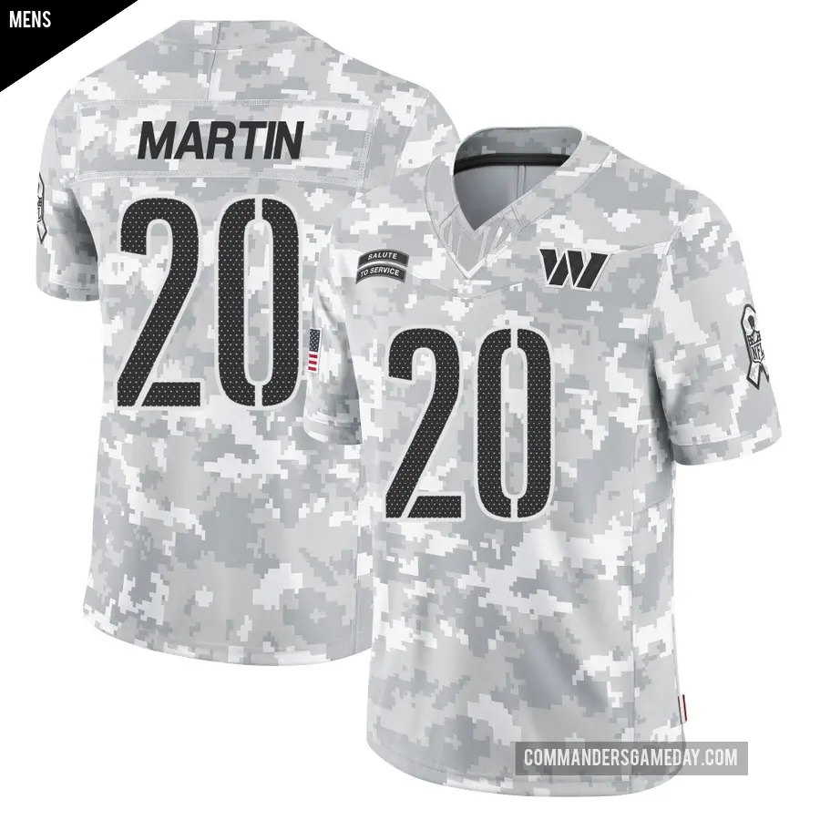 Men's Washington Commanders ＃20 Quan Martin Arctic Camo Limited 2024 Salute to Service Jersey