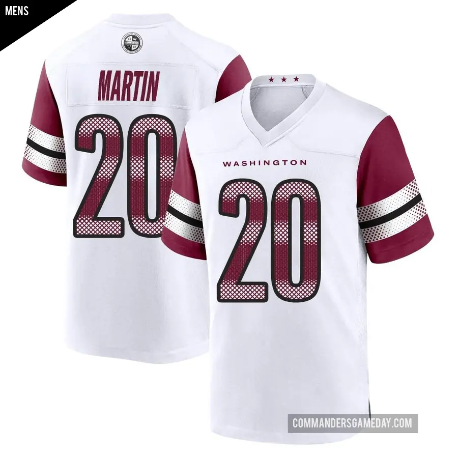 Men's Washington Commanders ＃20 Quan Martin White Game Jersey