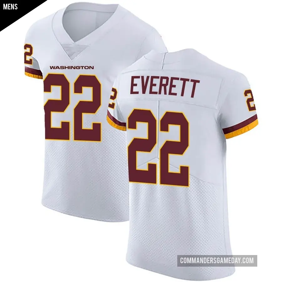 Men's Washington Commanders ＃22 Deshazor Everett White Elite Vapor Untouchable Jersey