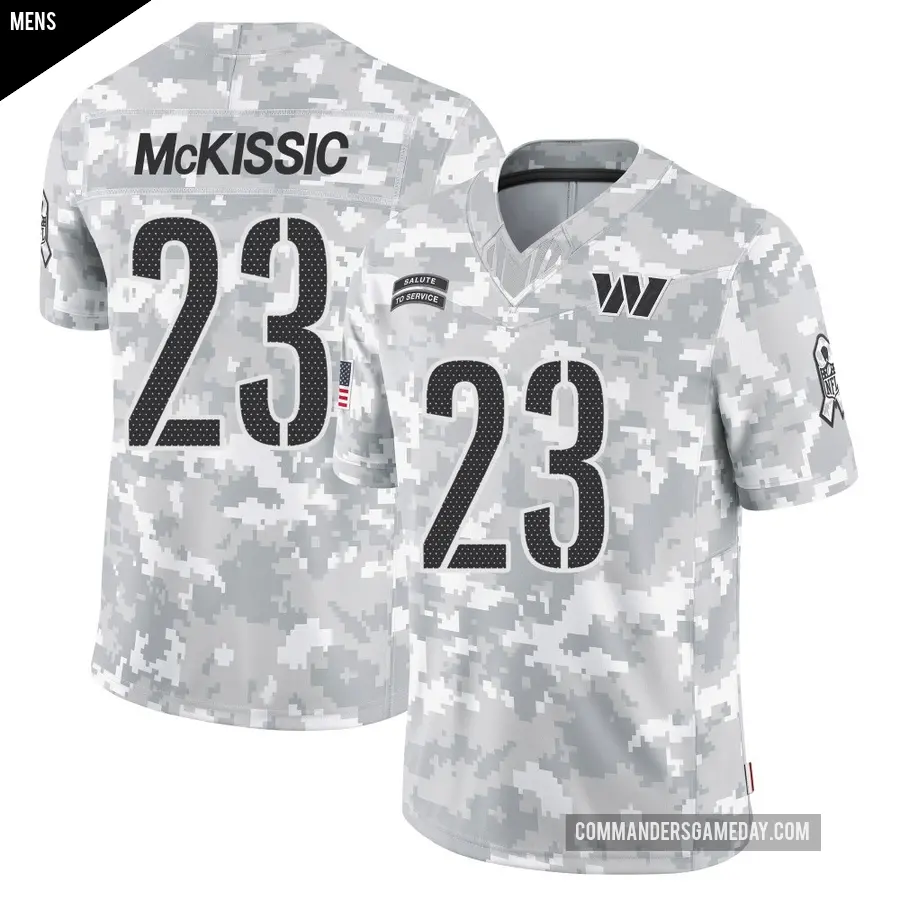Men's Washington Commanders ＃23 J.D. McKissic Arctic Camo Limited 2024 Salute to Service Jersey
