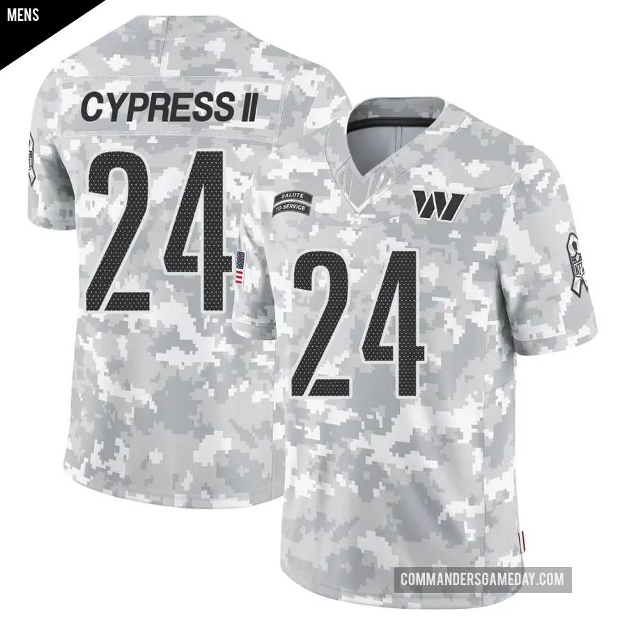 Men's Washington Commanders ＃24 Fentrell Cypress II Arctic Camo Limited 2024 Salute to Service Jersey