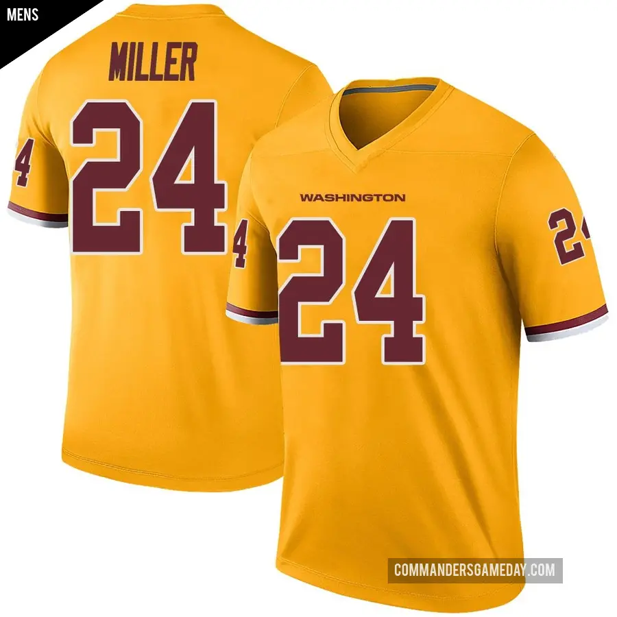 Men's Washington Commanders ＃24 Von Miller Gold Legend Color Rush Jersey