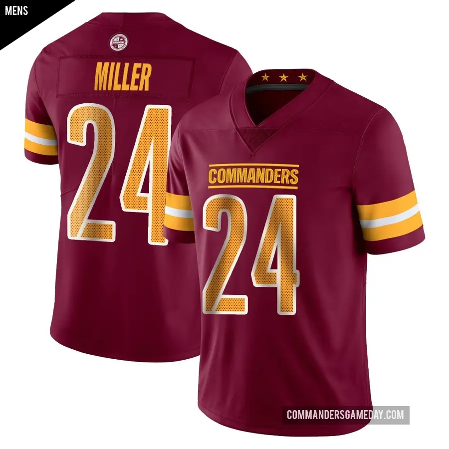 Men's Washington Commanders ＃24 Von Miller Limited Vapor Burgundy Jersey