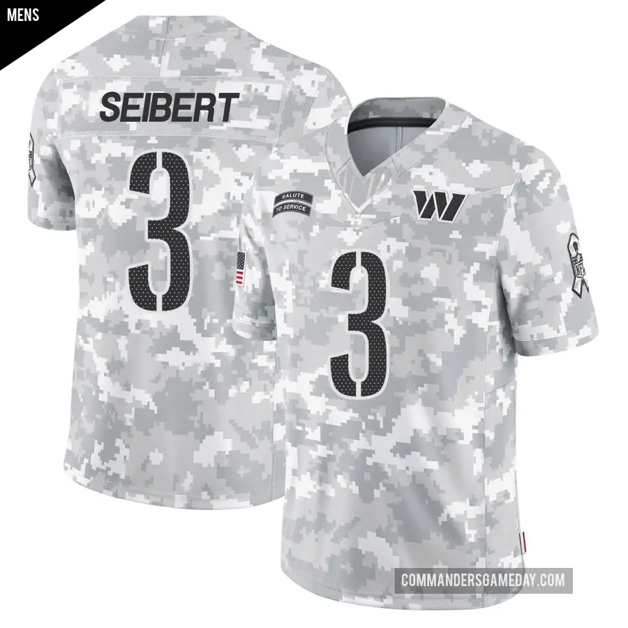Men's Washington Commanders ＃3 Austin Seibert Arctic Camo Limited 2024 Salute to Service Jersey