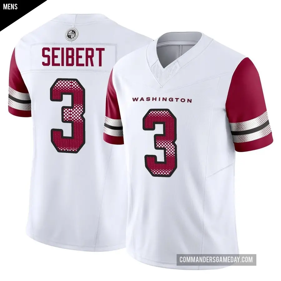 Men's Washington Commanders ＃3 Austin Seibert White Limited Vapor F.U.S.E. Jersey