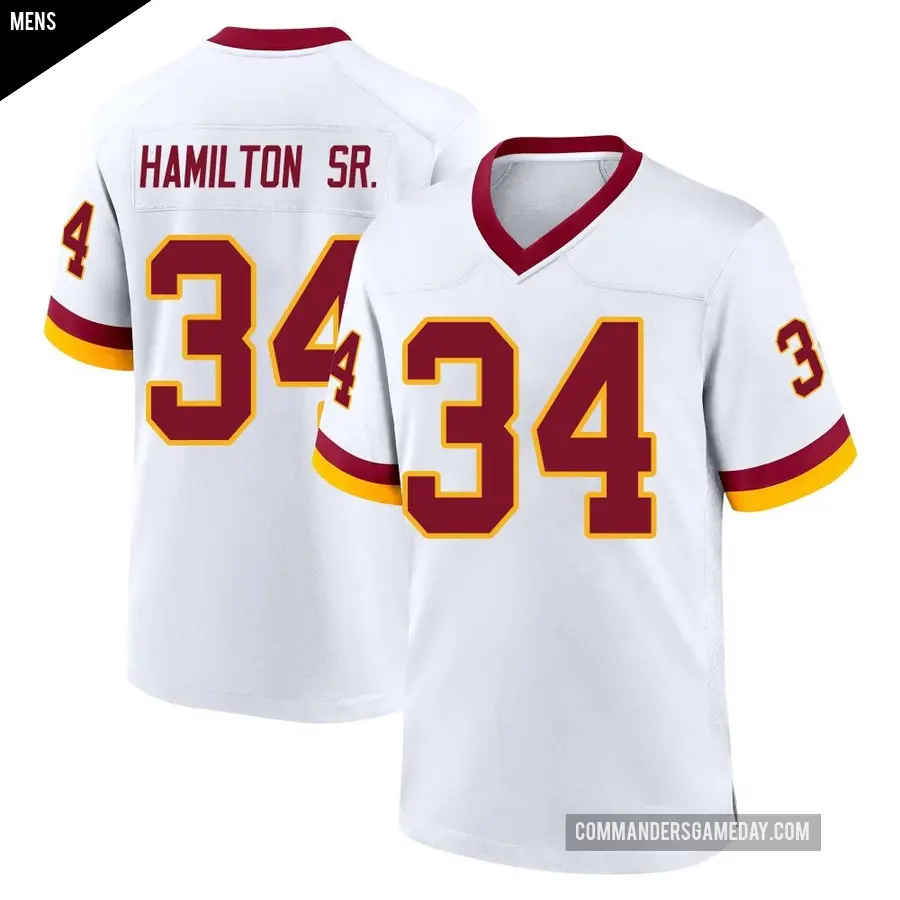 Men's Washington Commanders ＃34 Antonio Hamilton Sr. White Game Jersey