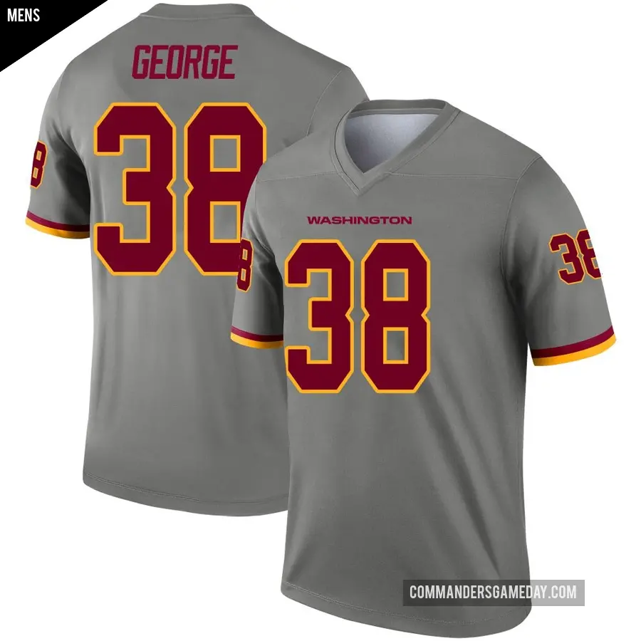 Men's Washington Commanders ＃38 Allan George Gray Legend Inverted Jersey
