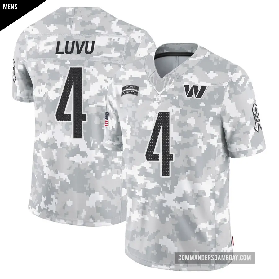 Men's Washington Commanders ＃4 Frankie Luvu Arctic Camo Limited 2024 Salute to Service Jersey