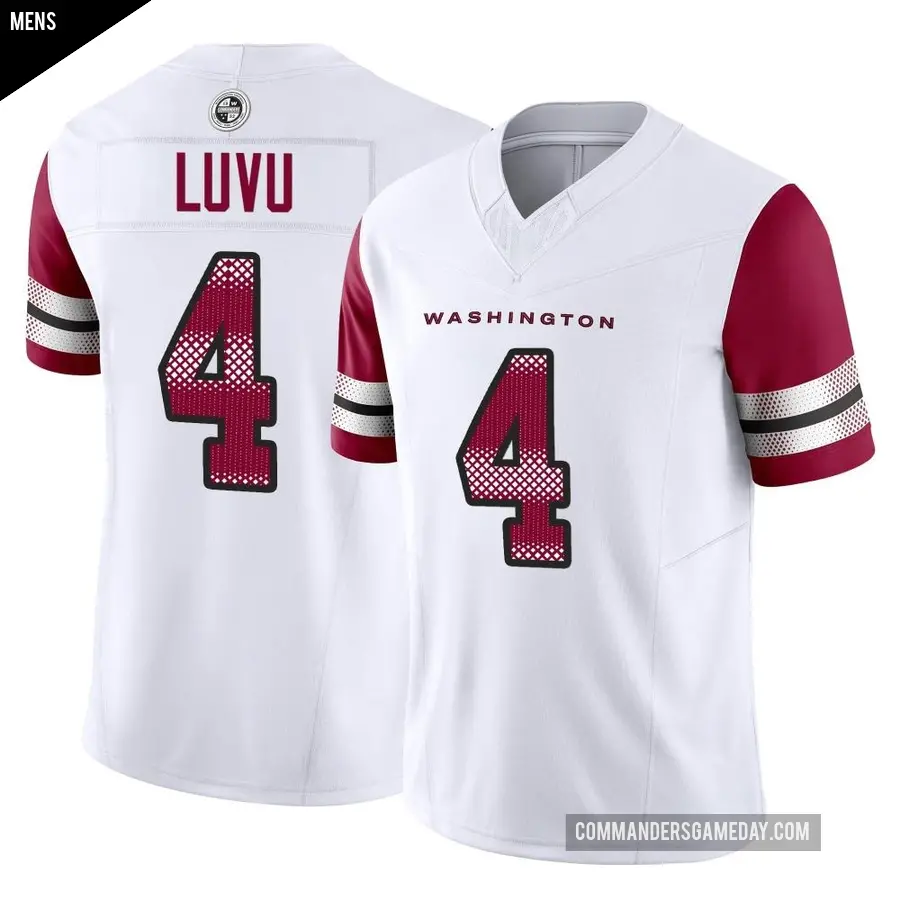 Men's Washington Commanders ＃4 Frankie Luvu White Limited Vapor F.U.S.E. Jersey