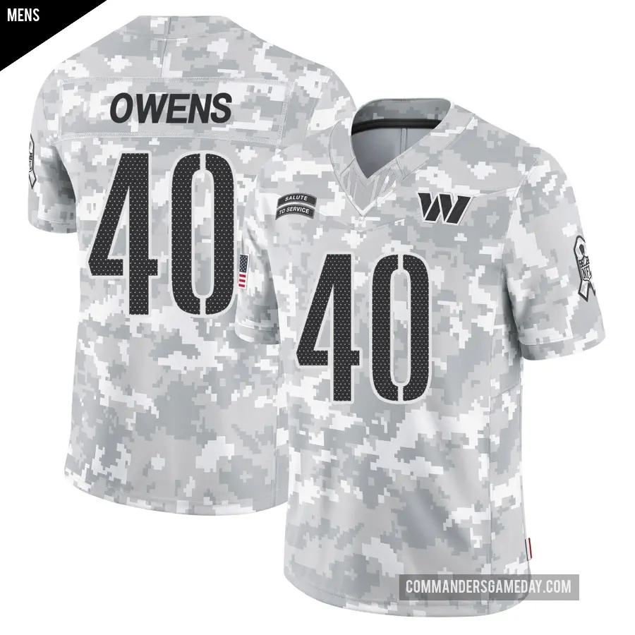 Men's Washington Commanders ＃40 Tyler Owens Arctic Camo Limited 2024 Salute to Service Jersey