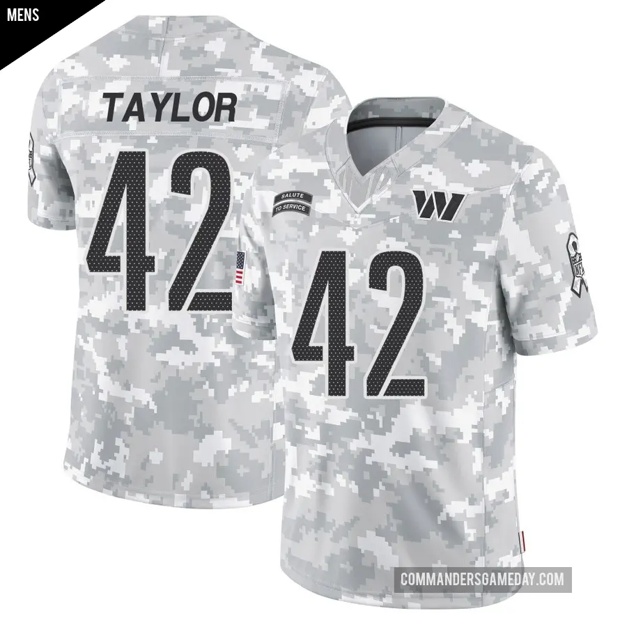 Men's Washington Commanders ＃42 Charley Taylor Arctic Camo Limited 2024 Salute to Service Jersey