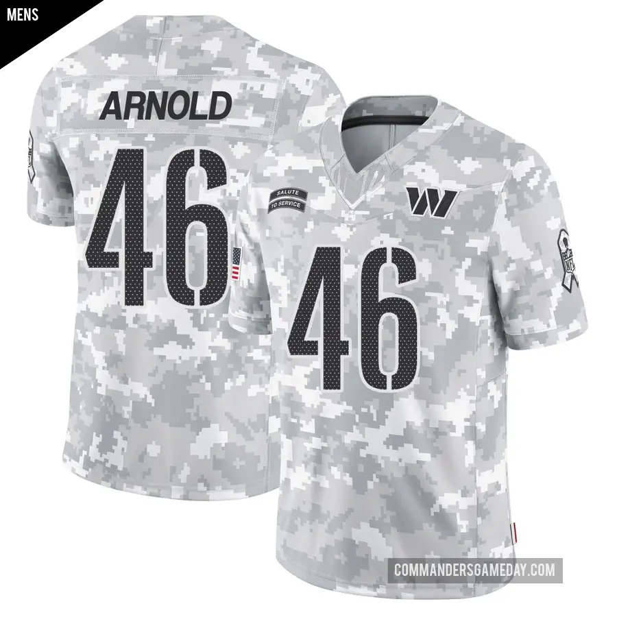 Men's Washington Commanders ＃46 Kam Arnold Arctic Camo Limited 2024 Salute to Service Jersey