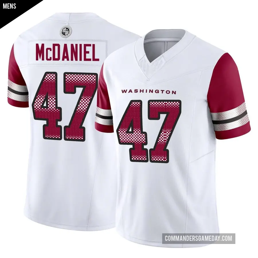 Men's Washington Commanders ＃47 Robert McDaniel White Limited Vapor F.U.S.E. Jersey
