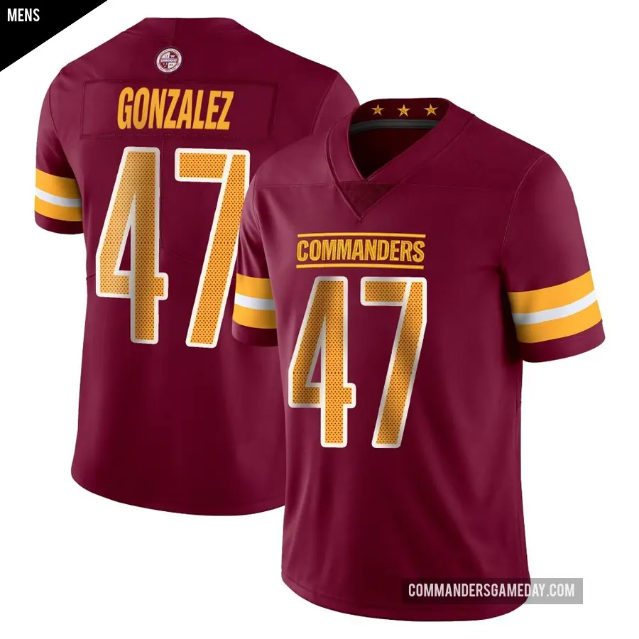Men's Washington Commanders ＃47 Zane Gonzalez Limited Vapor Burgundy Jersey