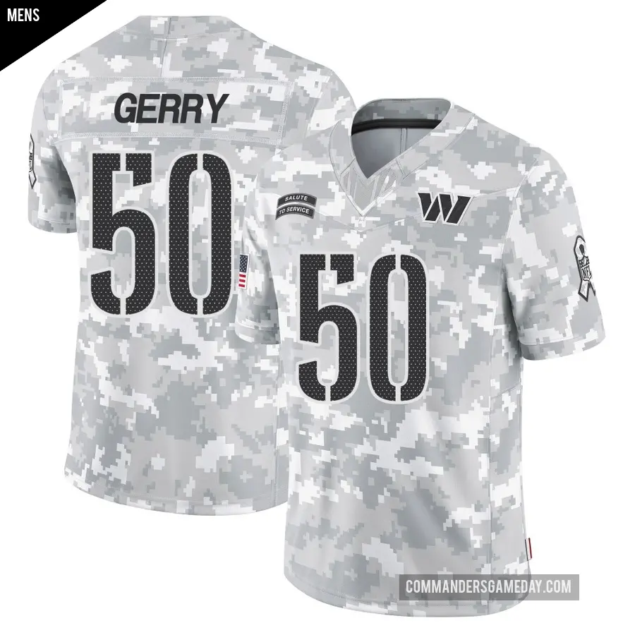 Men's Washington Commanders ＃50 Nate Gerry Arctic Camo Limited 2024 Salute to Service Jersey