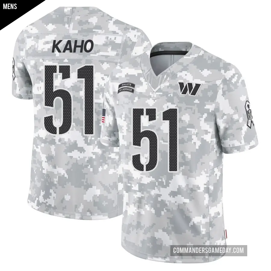 Men's Washington Commanders ＃51 Ale Kaho Arctic Camo Limited 2024 Salute to Service Jersey