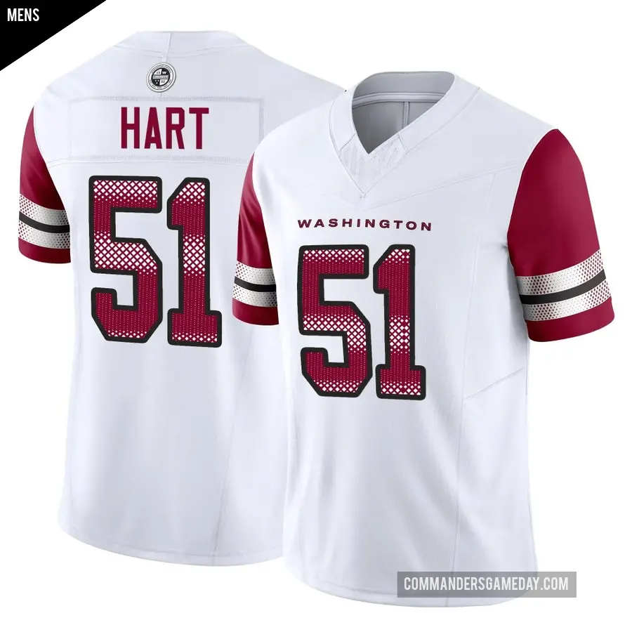 Men's Washington Commanders ＃51 Bobby Hart White Limited Vapor F.U.S.E. Jersey