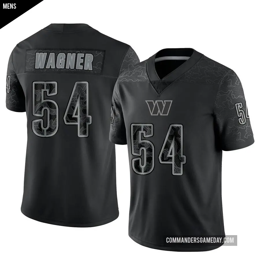 Men's Washington Commanders ＃54 Bobby Wagner Black Limited Reflective Jersey