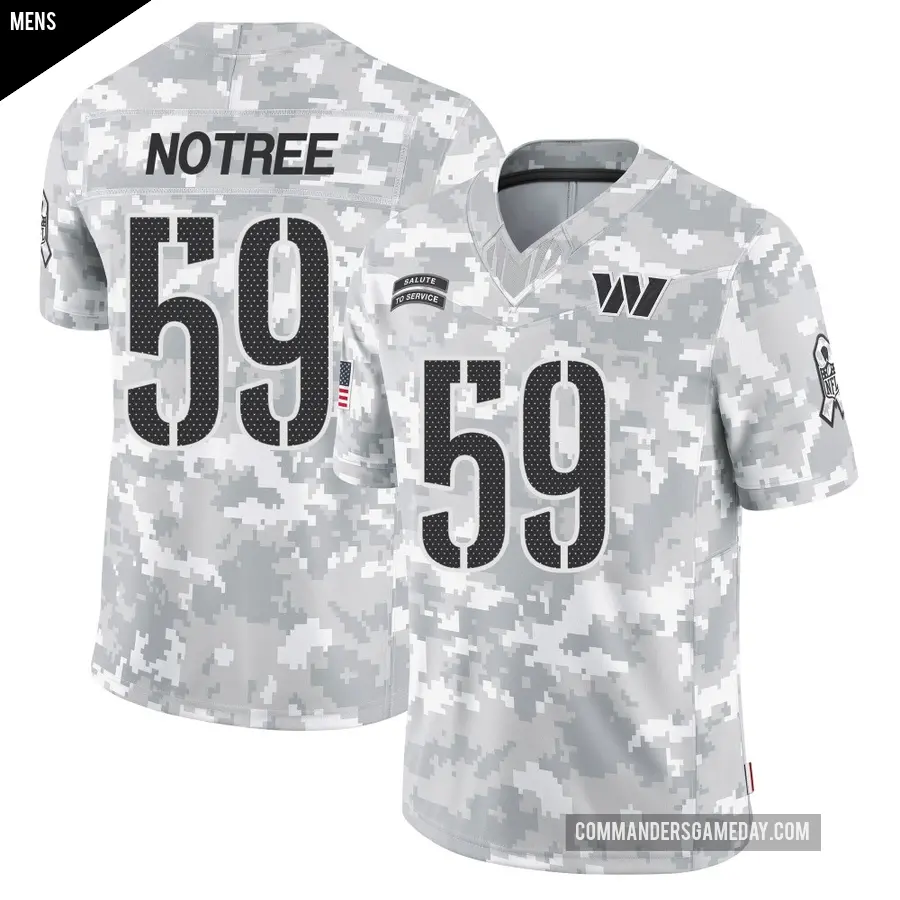 Men's Washington Commanders ＃59 Bryce Notree Arctic Camo Limited 2024 Salute to Service Jersey