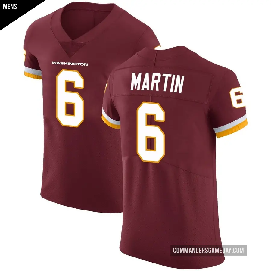 Men's Washington Commanders ＃6 Tay Martin Elite Burgundy Team Color Vapor Untouchable Jersey