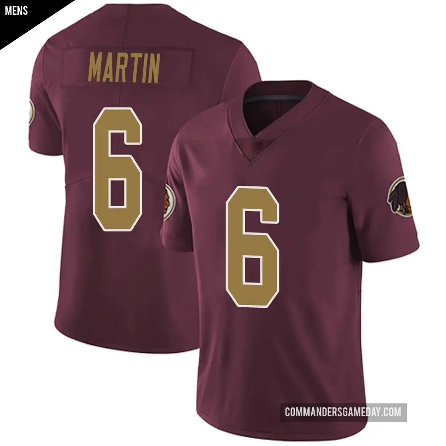 Men's Washington Commanders ＃6 Tay Martin Limited Burgundy Alternate Vapor Untouchable Jersey