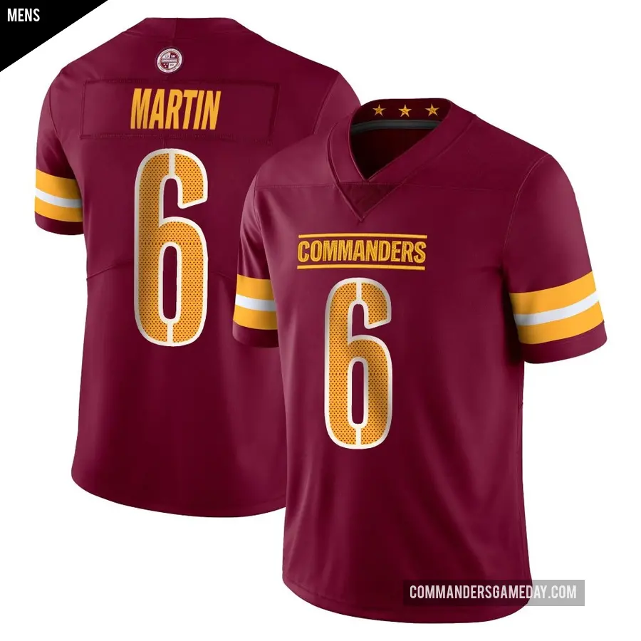 Men's Washington Commanders ＃6 Tay Martin Limited Vapor Burgundy Jersey