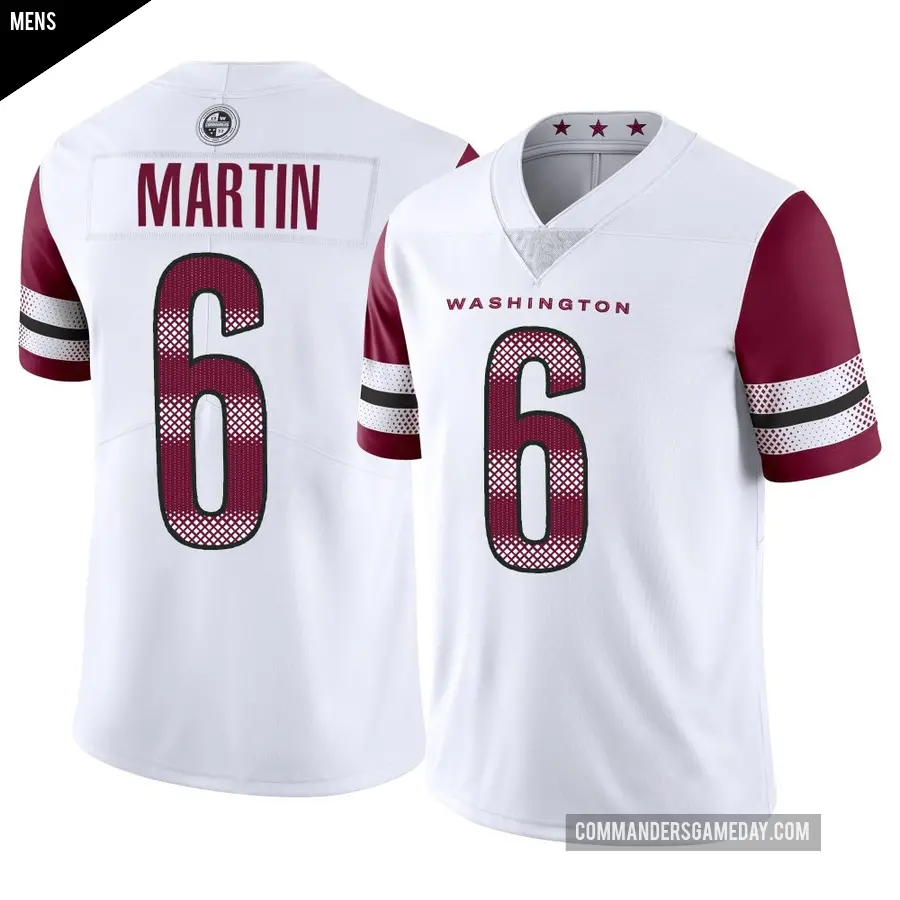 Men's Washington Commanders ＃6 Tay Martin White Limited Vapor Jersey