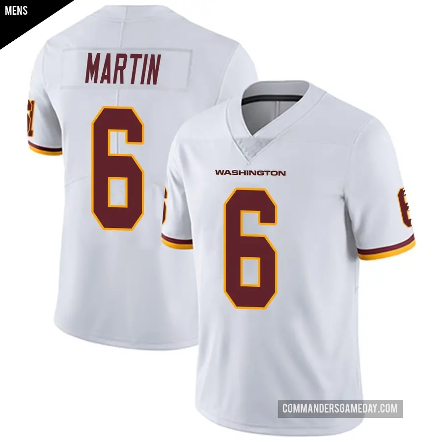 Men's Washington Commanders ＃6 Tay Martin White Limited Vapor Untouchable Jersey
