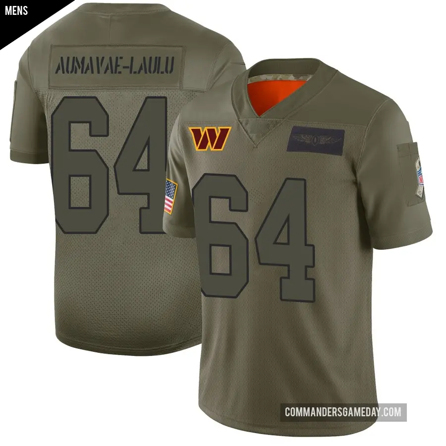 Men's Washington Commanders ＃64 Malaesala Aumavae-Laulu Camo Limited 2019 Salute to Service Jersey