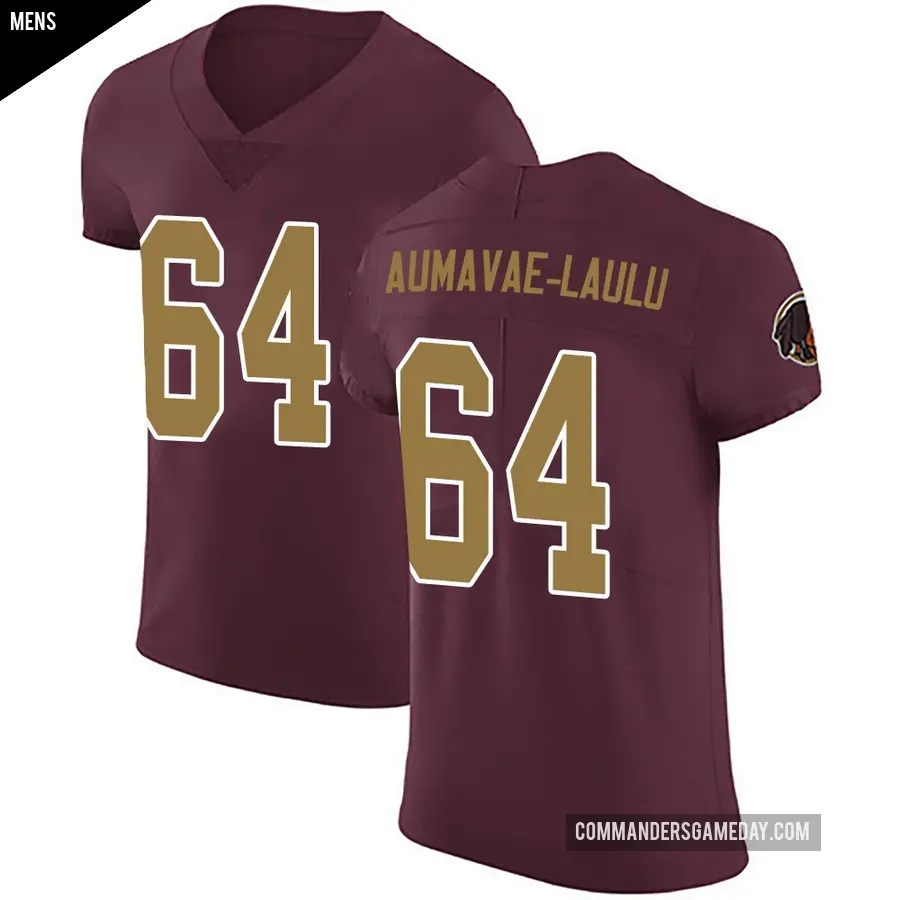 Men's Washington Commanders ＃64 Malaesala Aumavae-Laulu Elite Burgundy Alternate Vapor Untouchable Jersey