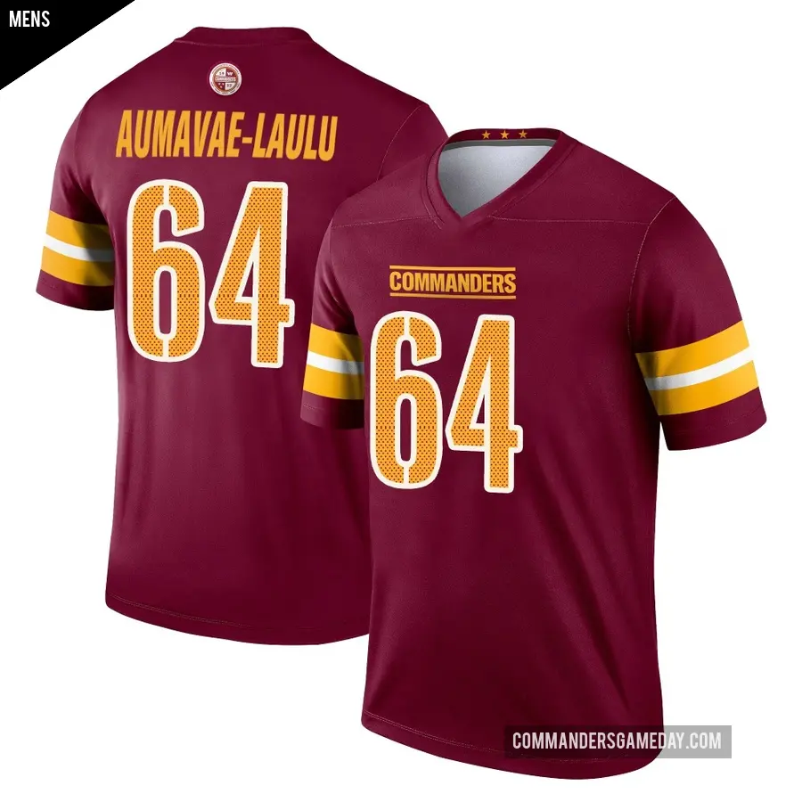 Men's Washington Commanders ＃64 Malaesala Aumavae-Laulu Legend Burgundy Jersey