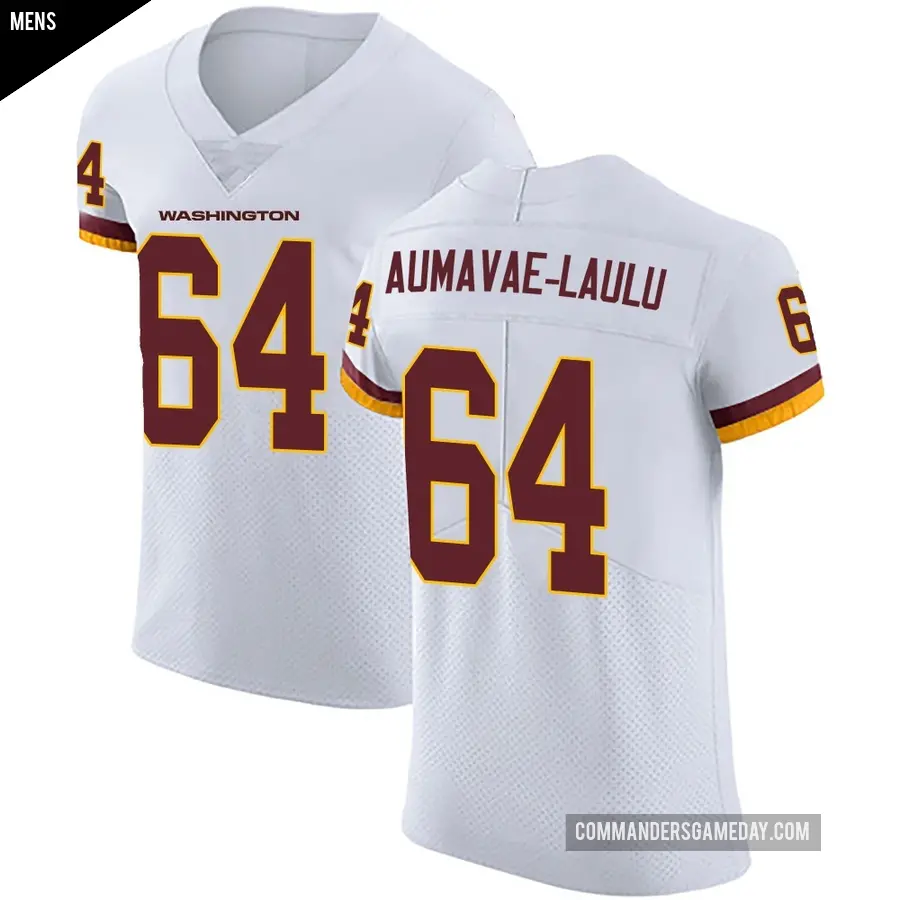 Men's Washington Commanders ＃64 Malaesala Aumavae-Laulu White Elite Vapor Untouchable Jersey