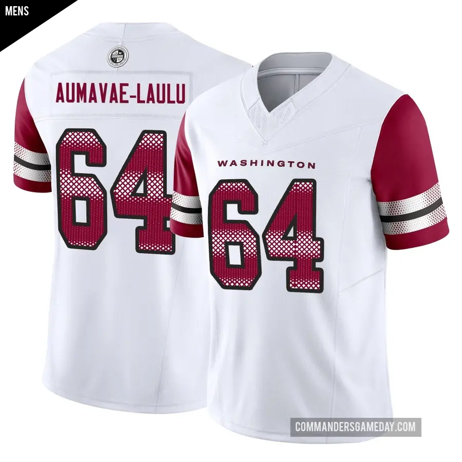 Men's Washington Commanders ＃64 Malaesala Aumavae-Laulu White Limited Vapor F.U.S.E. Jersey
