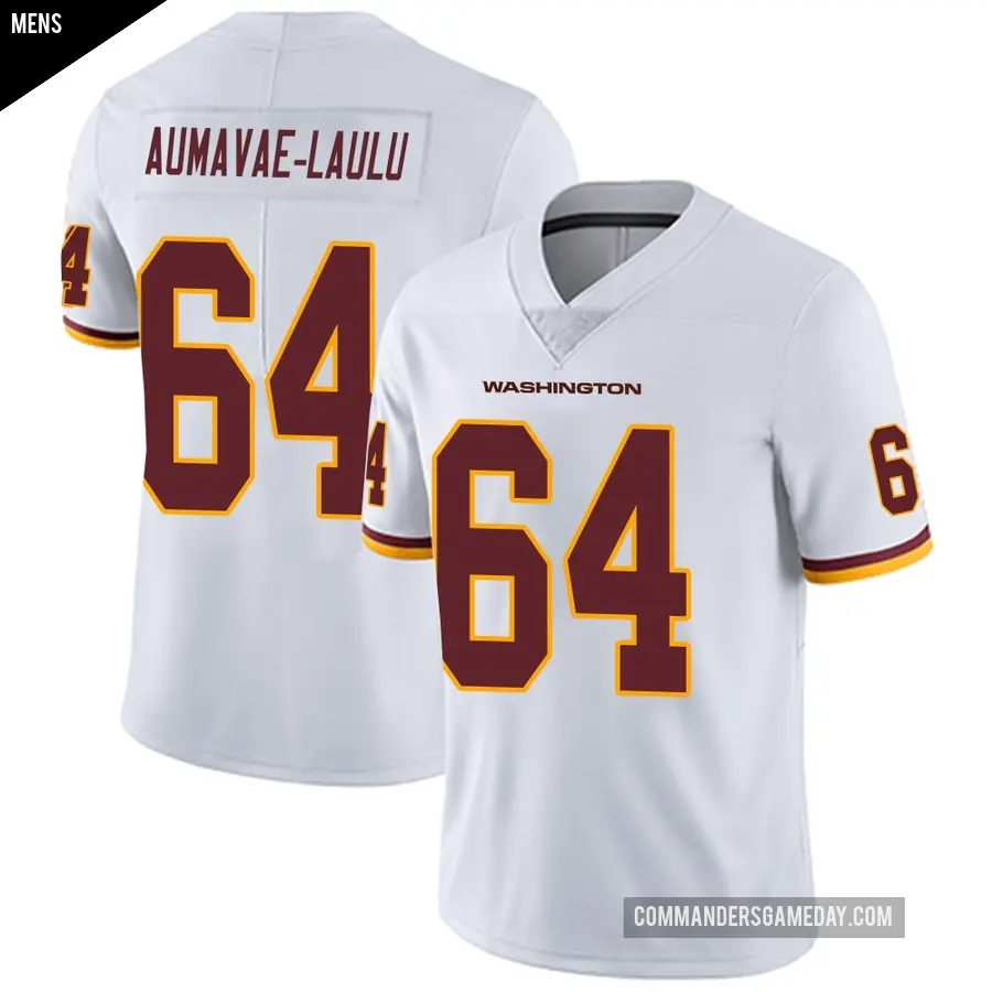 Men's Washington Commanders ＃64 Malaesala Aumavae-Laulu White Limited Vapor Untouchable Jersey