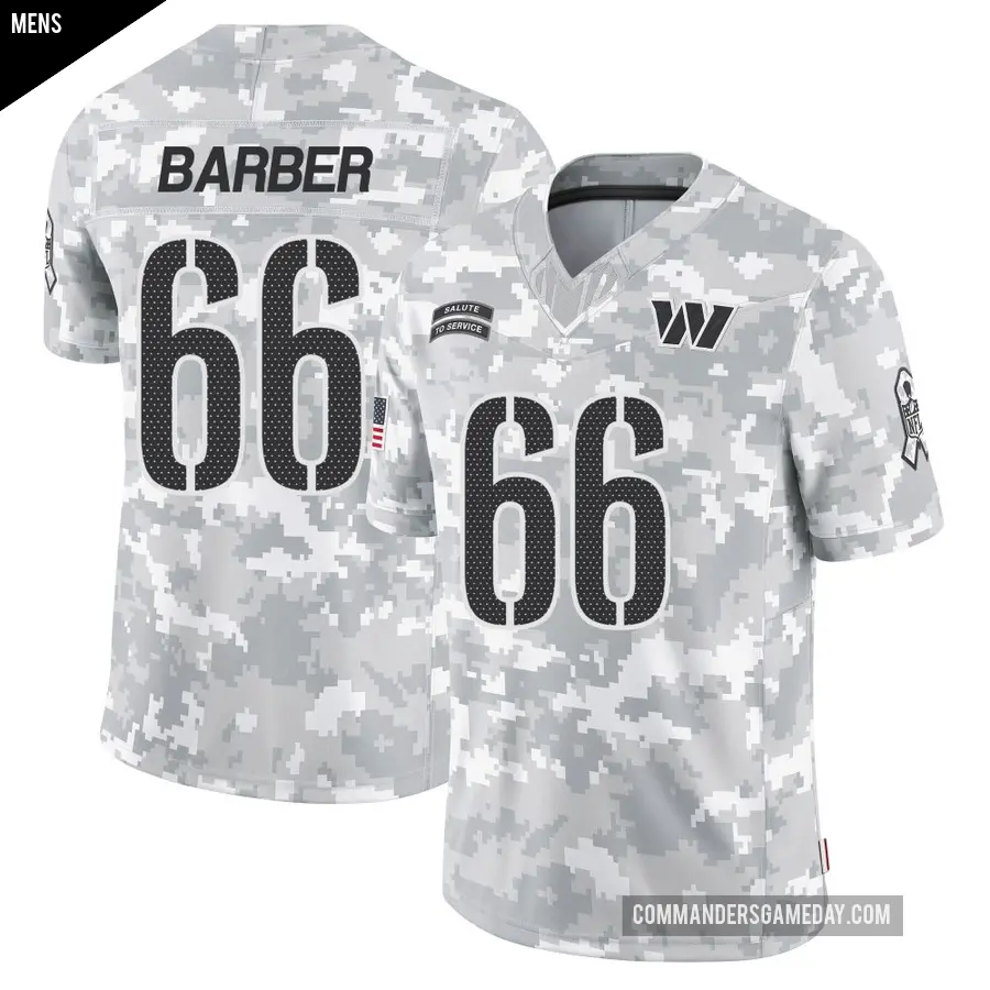 Men's Washington Commanders ＃66 Ricky Barber Arctic Camo Limited 2024 Salute to Service Jersey