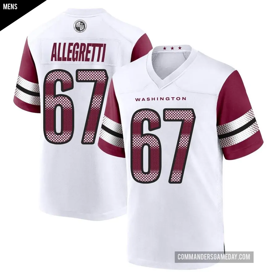 Men's Washington Commanders ＃67 Nick Allegretti White Game Jersey